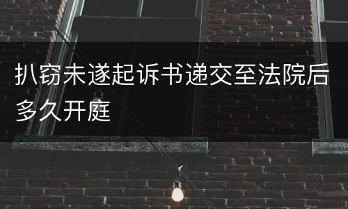 扒窃未遂起诉书递交至法院后多久开庭