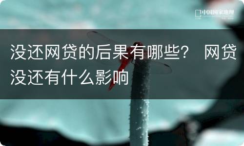 没还网贷的后果有哪些？ 网贷没还有什么影响