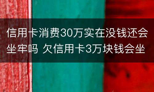 信用卡消费30万实在没钱还会坐牢吗 欠信用卡3万块钱会坐牢吗
