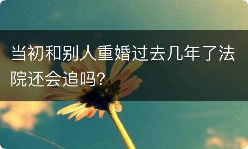 当初和别人重婚过去几年了法院还会追吗? 当初和别人重婚过去几年了法院还会追吗?