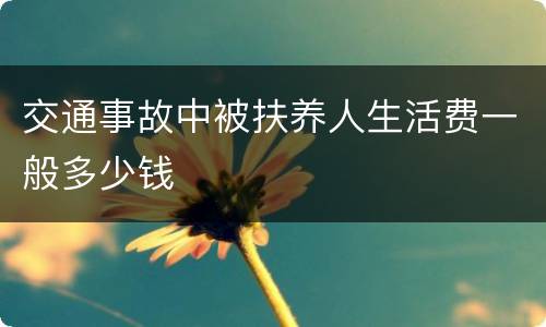 交通事故中被扶养人生活费一般多少钱