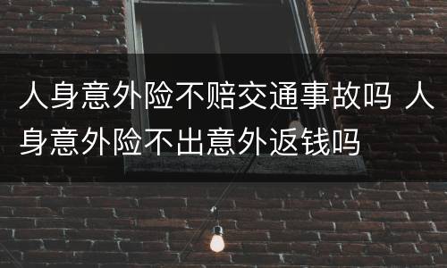 人身意外险不赔交通事故吗 人身意外险不出意外返钱吗