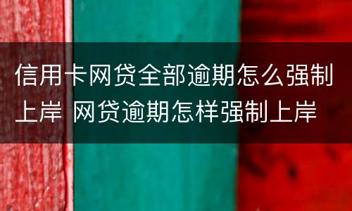 信用卡网贷全部逾期怎么强制上岸 网贷逾期怎样强制上岸