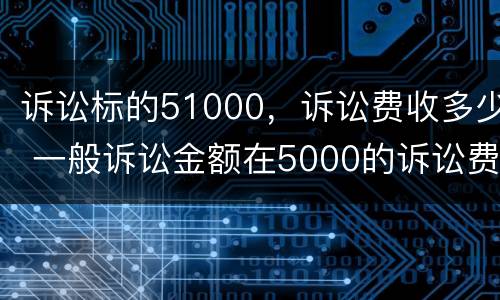 诉讼标的51000，诉讼费收多少 一般诉讼金额在5000的诉讼费多少钱