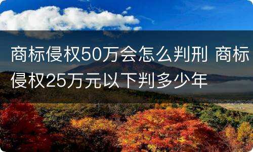 商标侵权50万会怎么判刑 商标侵权25万元以下判多少年