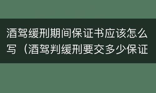 酒驾缓刑期间保证书应该怎么写（酒驾判缓刑要交多少保证金）