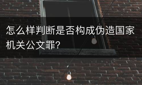 怎么样判断是否构成伪造国家机关公文罪？