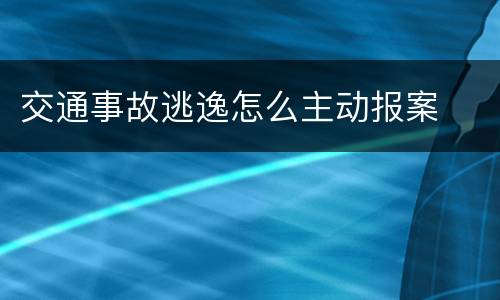 交通事故逃逸怎么主动报案