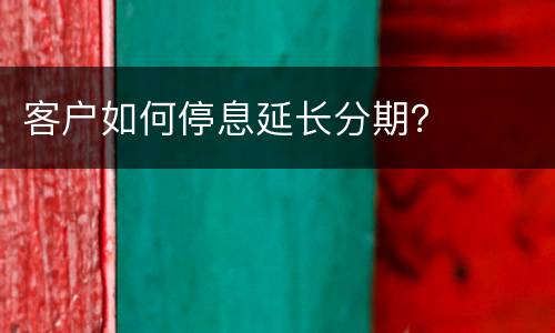 客户如何停息延长分期？