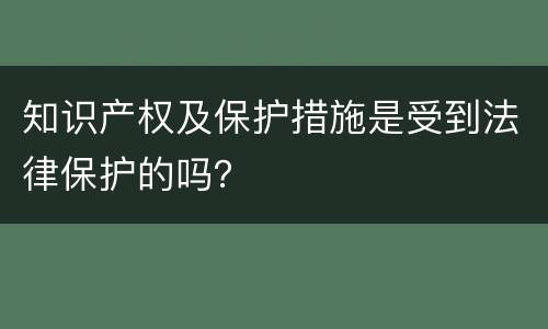 知识产权及保护措施是受到法律保护的吗？