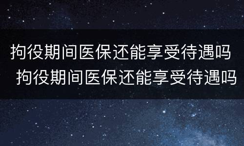 拘役期间医保还能享受待遇吗 拘役期间医保还能享受待遇吗