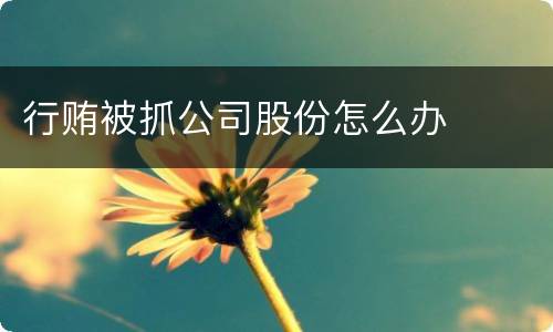 行贿被抓公司股份怎么办
