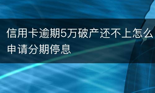 信用卡逾期5万破产还不上怎么申请分期停息