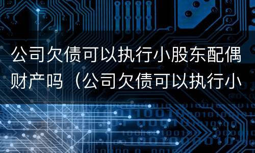 公司欠债可以执行小股东配偶财产吗（公司欠债可以执行小股东配偶财产吗知乎）