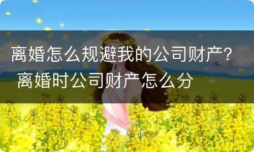 离婚怎么规避我的公司财产？ 离婚时公司财产怎么分