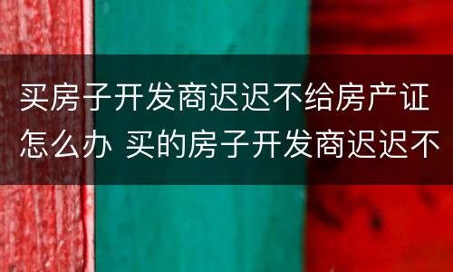 买房子开发商迟迟不给房产证怎么办 买的房子开发商迟迟不办房产证
