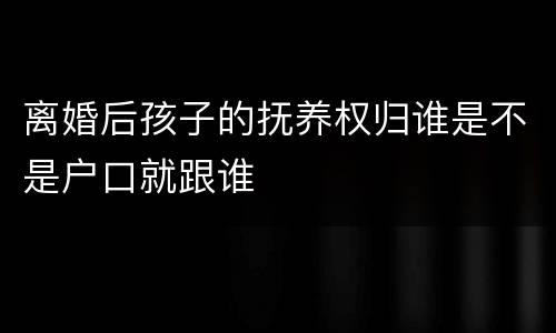 离婚后孩子的抚养权归谁是不是户口就跟谁