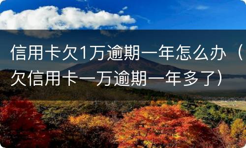 信用卡欠1万逾期一年怎么办（欠信用卡一万逾期一年多了）