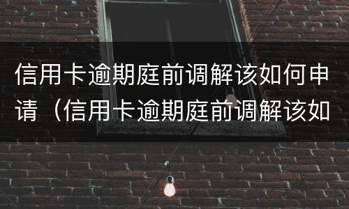 信用卡逾期庭前调解该如何申请（信用卡逾期庭前调解该如何申请解除）
