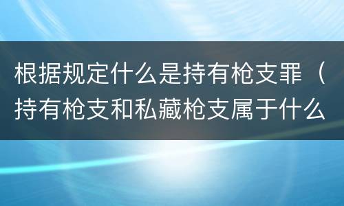 根据规定什么是持有枪支罪（持有枪支和私藏枪支属于什么一罪）