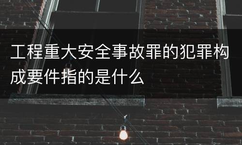 工程重大安全事故罪的犯罪构成要件指的是什么