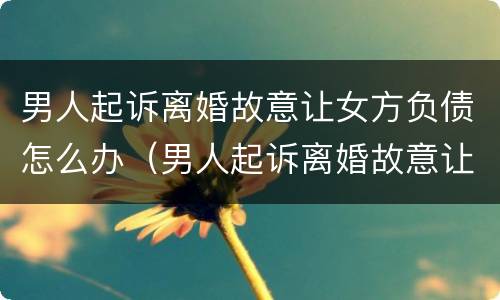 男人起诉离婚故意让女方负债怎么办（男人起诉离婚故意让女方负债怎么办呢）