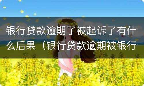 银行贷款逾期了被起诉了有什么后果（银行贷款逾期被银行起诉了,怎么办）
