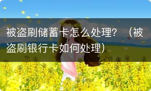 被盗刷储蓄卡怎么处理？（被盗刷银行卡如何处理）