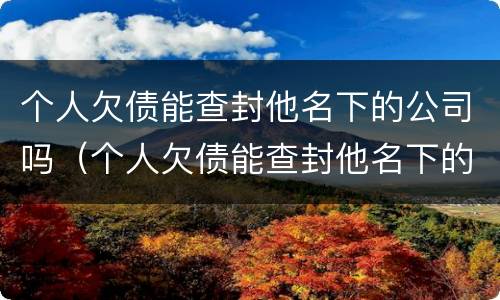个人欠债能查封他名下的公司吗（个人欠债能查封他名下的公司吗怎么办）