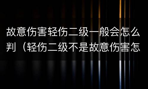故意伤害轻伤二级一般会怎么判（轻伤二级不是故意伤害怎么判）
