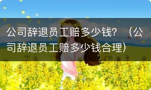 公司辞退员工赔多少钱？（公司辞退员工赔多少钱合理）