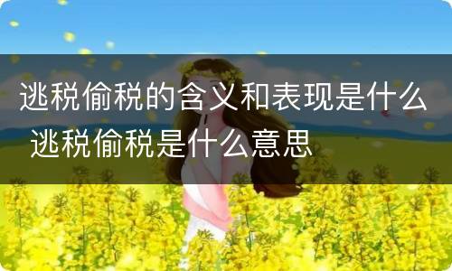 逃税偷税的含义和表现是什么 逃税偷税是什么意思