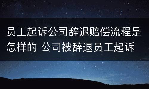 员工起诉公司辞退赔偿流程是怎样的 公司被辞退员工起诉