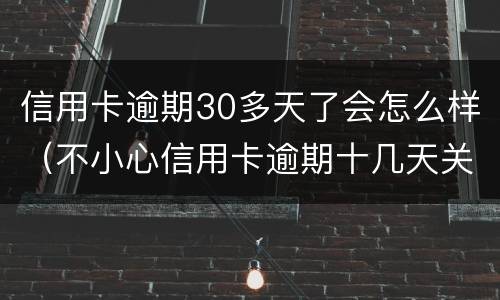 信用卡逾期30多天了会怎么样（不小心信用卡逾期十几天关系大吗）