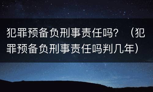 犯罪预备负刑事责任吗？（犯罪预备负刑事责任吗判几年）
