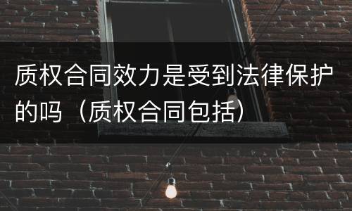 质权合同效力是受到法律保护的吗（质权合同包括）