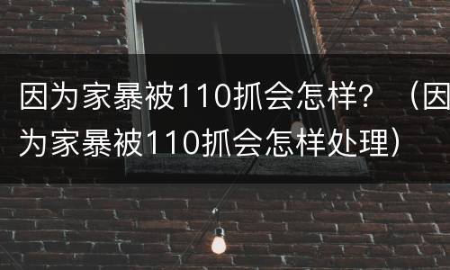 因为家暴被110抓会怎样？（因为家暴被110抓会怎样处理）
