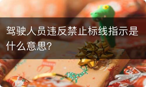 驾驶人员违反禁止标线指示是什么意思？