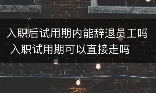 入职后试用期内能辞退员工吗 入职试用期可以直接走吗