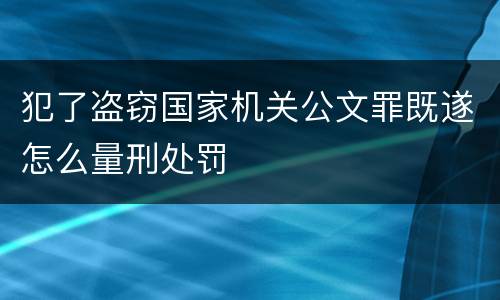 犯了盗窃国家机关公文罪既遂怎么量刑处罚