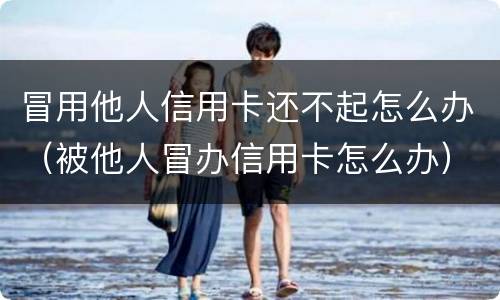 冒用他人信用卡还不起怎么办（被他人冒办信用卡怎么办）