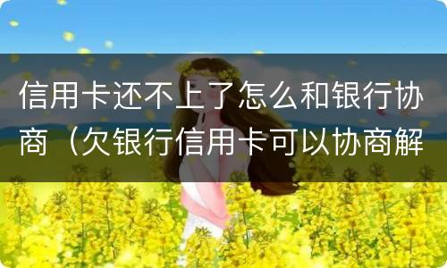 信用卡还不上了怎么和银行协商（欠银行信用卡可以协商解决吗）