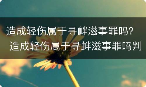造成轻伤属于寻衅滋事罪吗？ 造成轻伤属于寻衅滋事罪吗判几年
