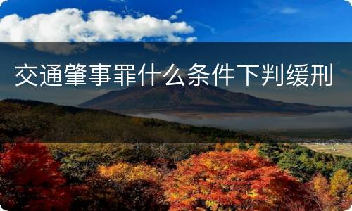 交通肇事罪什么条件下判缓刑