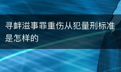 寻衅滋事罪重伤从犯量刑标准是怎样的