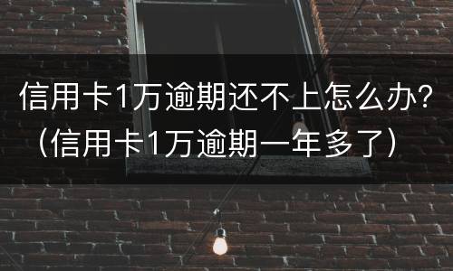 信用卡1万逾期还不上怎么办？（信用卡1万逾期一年多了）
