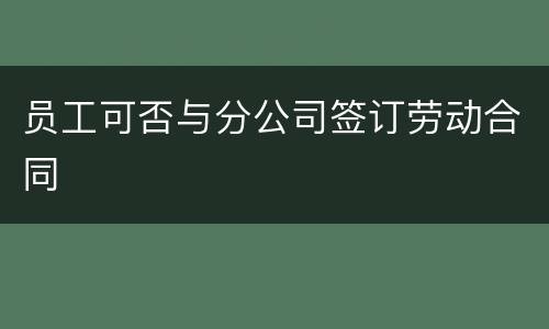 员工可否与分公司签订劳动合同