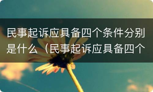 民事起诉应具备四个条件分别是什么（民事起诉应具备四个条件分别是什么呢）