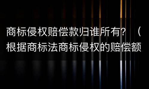 商标侵权赔偿款归谁所有？（根据商标法商标侵权的赔偿额为）
