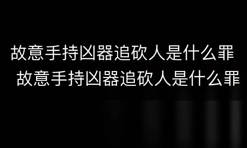 故意手持凶器追砍人是什么罪 故意手持凶器追砍人是什么罪名